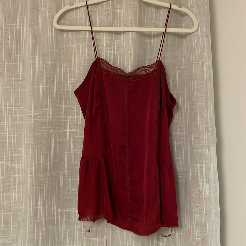 LAST CHANCE: FREE PEOPLE Red Silky Top ♥️